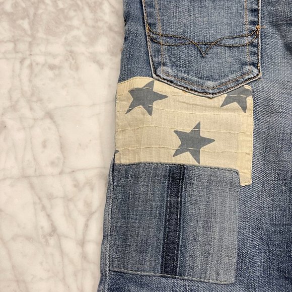 Polo Ralph Lauren Girls Blue Waverly Straight Star Patch Raw Hem Jeans Size 12 - Picture 6 of 8